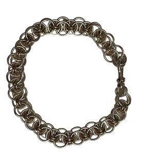 Bracelet, silver tone and rose gold tone